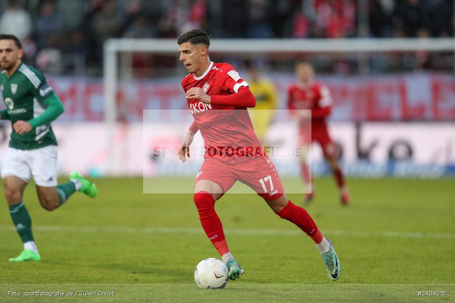 AKON Arena, Würzburg, 20.04.2024, sport, action, BFV, Fussball, April 2024, 30. Spieltag, Regionalliga Bayern, 1. FC Schweinfurt 1905, FC Würzburger Kickers - Bild-ID: 2404215