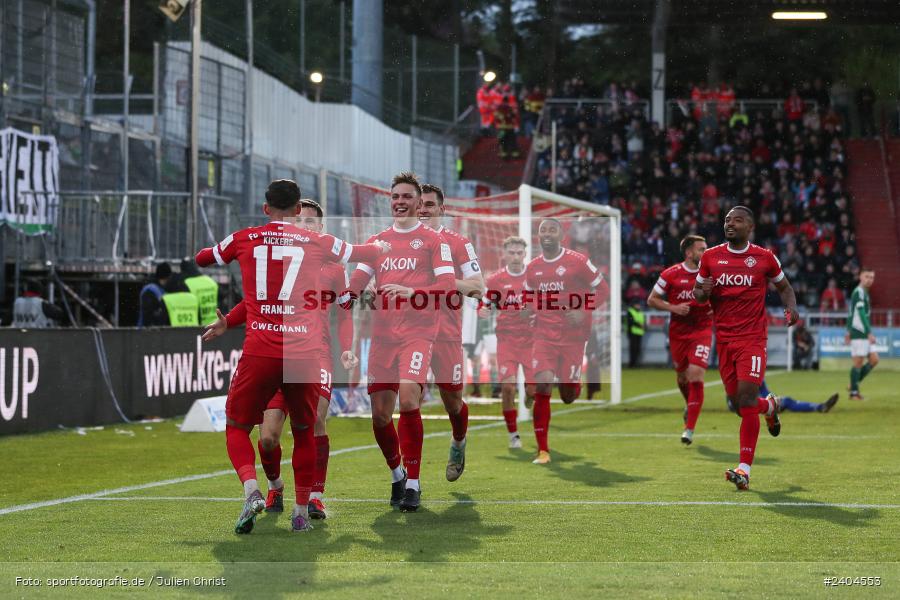 AKON Arena, Würzburg, 20.04.2024, sport, action, BFV, Fussball, April 2024, 30. Spieltag, Regionalliga Bayern, 1. FC Schweinfurt 1905, FC Würzburger Kickers - Bild-ID: 2404553