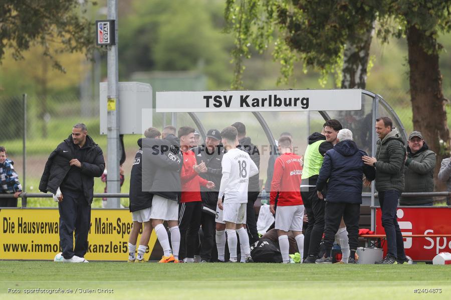 Sportgelände, Karlburg, 20.04.2024, sport, action, BFV, Fussball, April 2024, 30. Spieltag, Landesliga Nordwest, ASV, TSV, ASV Rimpar, TSV Karlburg - Bild-ID: 2404873