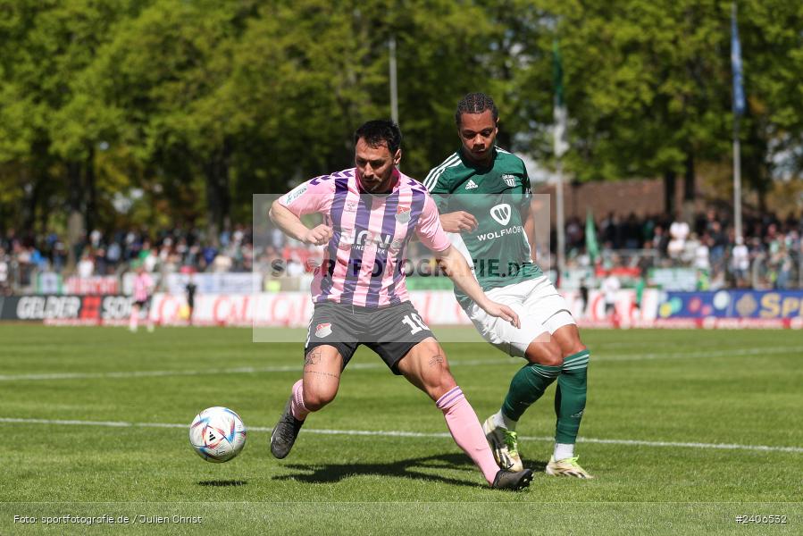 Willy-Sachs-Stadion, Schweinfurt, 27.04.2024, sport, action, BFV, Fussball, April 2024, 31. Spieltag, Regionalliga Bayern, AUB, FCS, TSV Aubstadt, 1. FC Schweinfurt 1905 - Bild-ID: 2406532