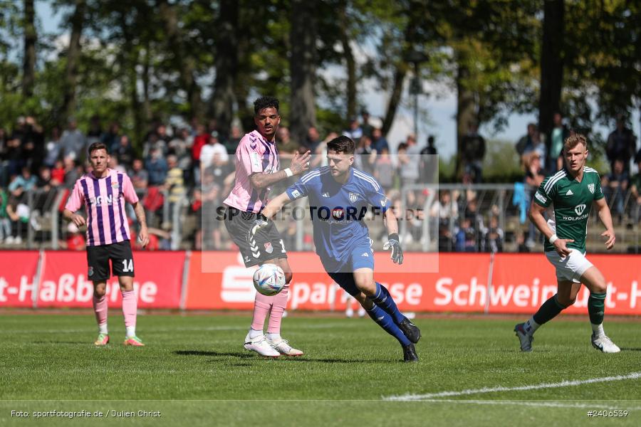 Willy-Sachs-Stadion, Schweinfurt, 27.04.2024, sport, action, BFV, Fussball, April 2024, 31. Spieltag, Regionalliga Bayern, AUB, FCS, TSV Aubstadt, 1. FC Schweinfurt 1905 - Bild-ID: 2406539