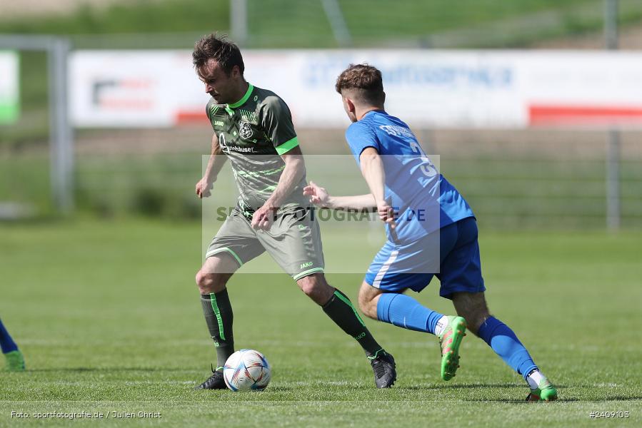 Sportgelände, Esselbach, 12.05.2024, sport, action, BFV, Fussball, Mai 2024, 27. Spieltag, Kreisliga Würzburg Gr. 2, TSV, FSV, TSV Neuhütten-Wiesthal, FSV Esselbach-Steinmark - Bild-ID: 2409103