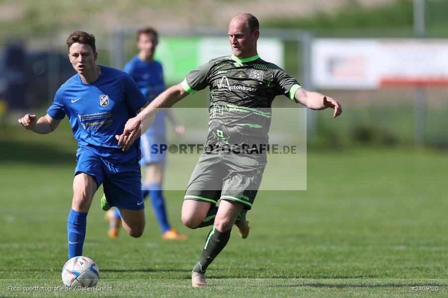 Sportgelände, Esselbach, 12.05.2024, sport, action, BFV, Fussball, Mai 2024, 27. Spieltag, Kreisliga Würzburg Gr. 2, TSV, FSV, TSV Neuhütten-Wiesthal, FSV Esselbach-Steinmark - Bild-ID: 2409120