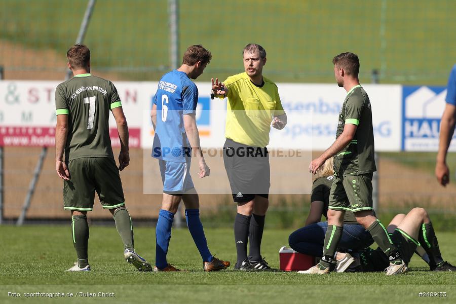 Sportgelände, Esselbach, 12.05.2024, sport, action, BFV, Fussball, Mai 2024, 27. Spieltag, Kreisliga Würzburg Gr. 2, TSV, FSV, TSV Neuhütten-Wiesthal, FSV Esselbach-Steinmark - Bild-ID: 2409133