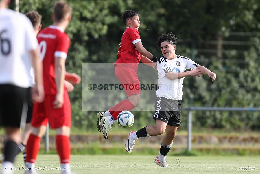 Sportgelände, Lohr am Main, 16.05.2024, sport, action, BFV, Fussball, Mai 2024, B-Junioren, Finale, U17 Landräte Pokal Main-Spessart, TUS, JFG, SG TuS Frammersbach, JFG Spessarttor - Bild-ID: 2409427 Sportgelände, Lohr am Main, 16.05.2024, sport, action, BFV, Fussball, Mai 2024, B-Junioren, Finale, U17 Landräte Pokal Main-Spessart, TUS, JFG, SG TuS Frammersbach, JFG Spessarttor - Bild-ID: 2409427