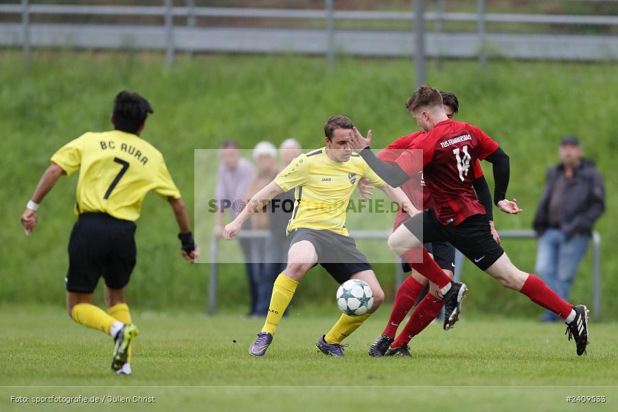 Sportgelände, Aura im Sinngrund, 17.05.2024, sport, action, BFV, Fussball, Mai 2024, Kreisklasse Würzburg Gr. 3, TUS, BCA, TuS Frammersbach II, BSC Aura - Bild-ID: 2409533