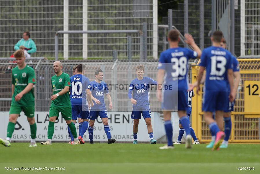 Stadion am Schönbusch, Aschaffenburg, 18.05.2024, sport, action, BFV, Fussball, Mai 2024, 34. Spieltag, Regionalliga Bayern, SVA, ANS, SpVgg Ansbach, SV Viktoria Aschaffenburg - Bild-ID: 2409843