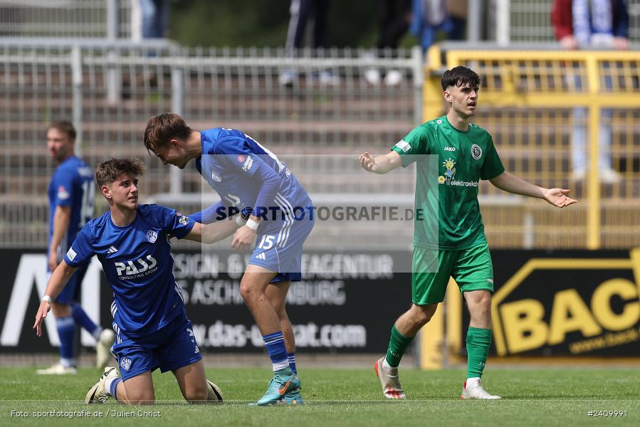 Stadion am Schönbusch, Aschaffenburg, 18.05.2024, sport, action, BFV, Fussball, Mai 2024, 34. Spieltag, Regionalliga Bayern, SVA, ANS, SpVgg Ansbach, SV Viktoria Aschaffenburg - Bild-ID: 2409991