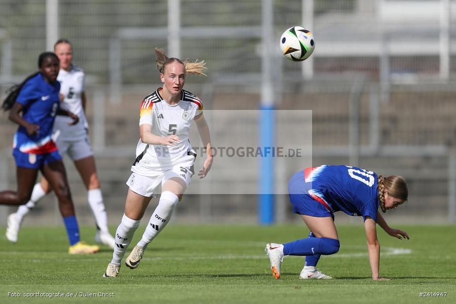 Stadion am Schönbusch, Aschaffenburg, 08.06.2024, sport, action, DFB, Fussball, Juniorinnen, Womens U16, Länderspiel, GER, USA, Deutschland - Bild-ID: 2414947 Stadion am Schönbusch, Aschaffenburg, 08.06.2024, sport, action, DFB, Fussball, Juniorinnen, Womens U16, Länderspiel, GER, USA, Deutschland - Bild-ID: 2414947