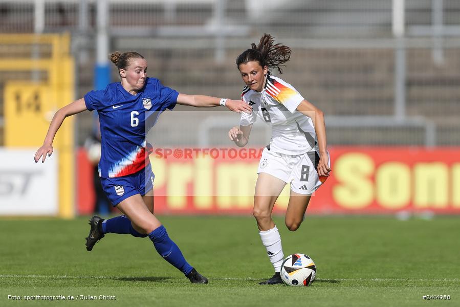 Stadion am Schönbusch, Aschaffenburg, 08.06.2024, sport, action, DFB, Fussball, Juniorinnen, Womens U16, Länderspiel, GER, USA, Deutschland - Bild-ID: 2414958