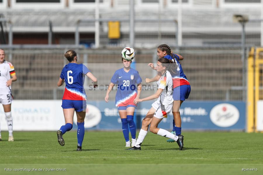 Stadion am Schönbusch, Aschaffenburg, 08.06.2024, sport, action, DFB, Fussball, Juniorinnen, Womens U16, Länderspiel, GER, USA, Deutschland - Bild-ID: 2414976 Stadion am Schönbusch, Aschaffenburg, 08.06.2024, sport, action, DFB, Fussball, Juniorinnen, Womens U16, Länderspiel, GER, USA, Deutschland - Bild-ID: 2414976