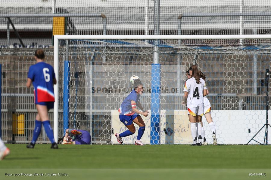 Stadion am Schönbusch, Aschaffenburg, 08.06.2024, sport, action, DFB, Fussball, Juniorinnen, Womens U16, Länderspiel, GER, USA, Deutschland - Bild-ID: 2414983 Stadion am Schönbusch, Aschaffenburg, 08.06.2024, sport, action, DFB, Fussball, Juniorinnen, Womens U16, Länderspiel, GER, USA, Deutschland - Bild-ID: 2414983