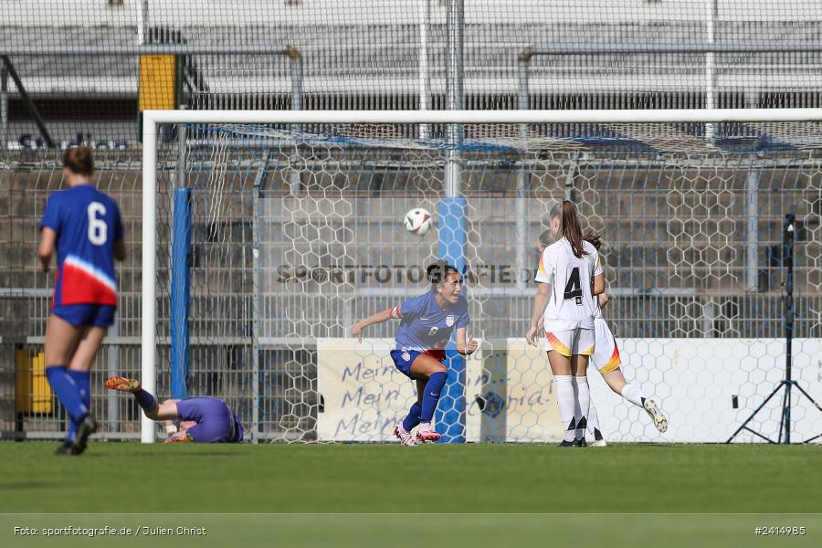 Stadion am Schönbusch, Aschaffenburg, 08.06.2024, sport, action, DFB, Fussball, Juniorinnen, Womens U16, Länderspiel, GER, USA, Deutschland - Bild-ID: 2414985 Stadion am Schönbusch, Aschaffenburg, 08.06.2024, sport, action, DFB, Fussball, Juniorinnen, Womens U16, Länderspiel, GER, USA, Deutschland - Bild-ID: 2414985