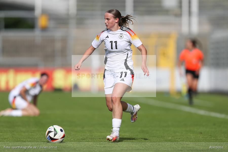 Stadion am Schönbusch, Aschaffenburg, 08.06.2024, sport, action, DFB, Fussball, Juniorinnen, Womens U16, Länderspiel, GER, USA, Deutschland - Bild-ID: 2415026 Stadion am Schönbusch, Aschaffenburg, 08.06.2024, sport, action, DFB, Fussball, Juniorinnen, Womens U16, Länderspiel, GER, USA, Deutschland - Bild-ID: 2415026