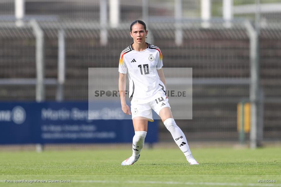 Stadion am Schönbusch, Aschaffenburg, 08.06.2024, sport, action, DFB, Fussball, Juniorinnen, Womens U16, Länderspiel, GER, USA, Deutschland - Bild-ID: 2415048 Stadion am Schönbusch, Aschaffenburg, 08.06.2024, sport, action, DFB, Fussball, Juniorinnen, Womens U16, Länderspiel, GER, USA, Deutschland - Bild-ID: 2415048