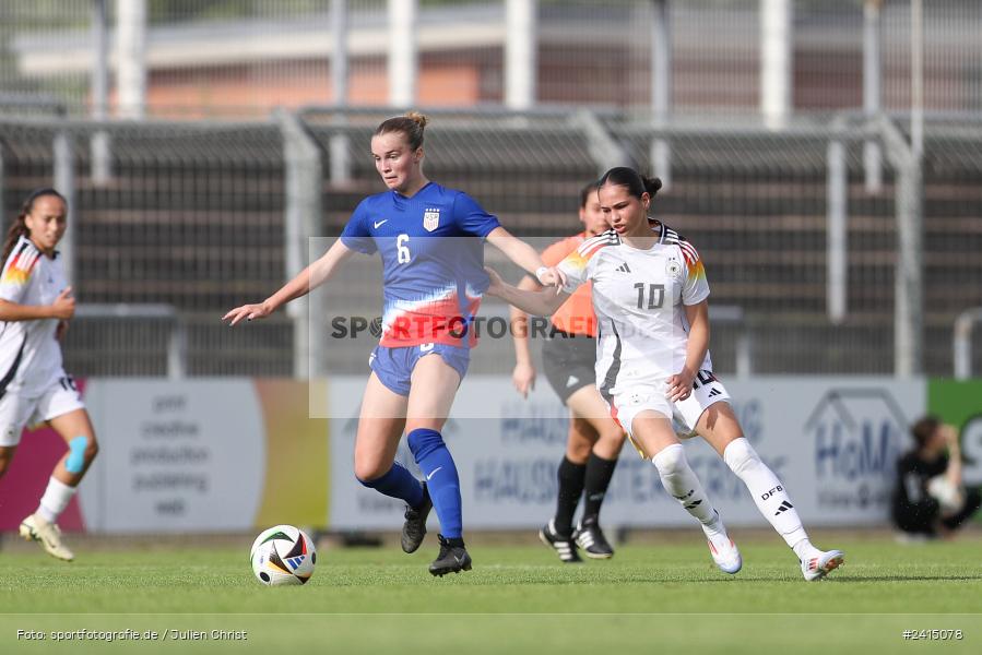Stadion am Schönbusch, Aschaffenburg, 08.06.2024, sport, action, DFB, Fussball, Juniorinnen, Womens U16, Länderspiel, GER, USA, Deutschland - Bild-ID: 2415078 Stadion am Schönbusch, Aschaffenburg, 08.06.2024, sport, action, DFB, Fussball, Juniorinnen, Womens U16, Länderspiel, GER, USA, Deutschland - Bild-ID: 2415078