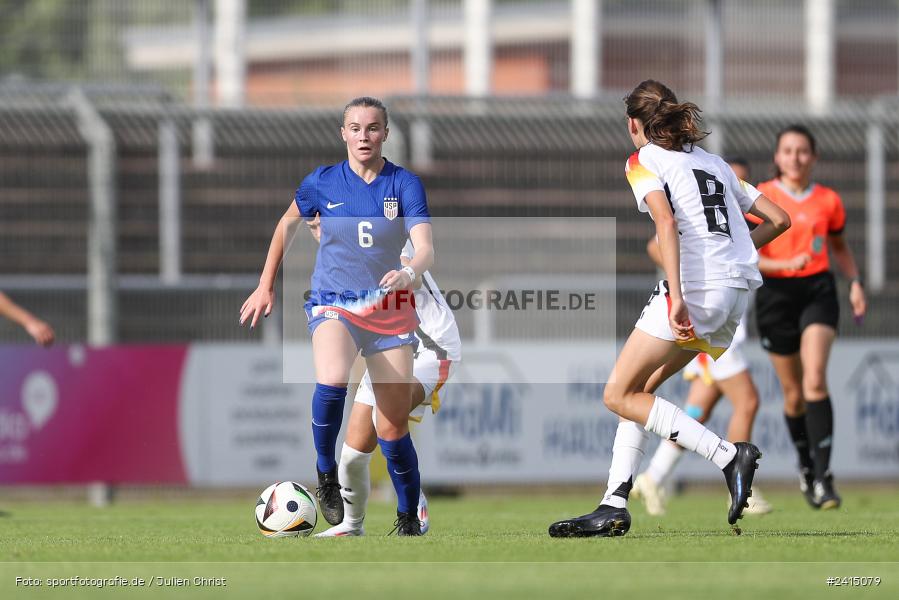 Stadion am Schönbusch, Aschaffenburg, 08.06.2024, sport, action, DFB, Fussball, Juniorinnen, Womens U16, Länderspiel, GER, USA, Deutschland - Bild-ID: 2415079 Stadion am Schönbusch, Aschaffenburg, 08.06.2024, sport, action, DFB, Fussball, Juniorinnen, Womens U16, Länderspiel, GER, USA, Deutschland - Bild-ID: 2415079