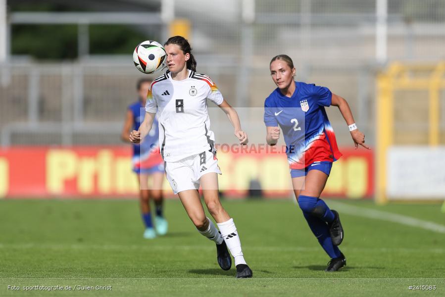 Stadion am Schönbusch, Aschaffenburg, 08.06.2024, sport, action, DFB, Fussball, Juniorinnen, Womens U16, Länderspiel, GER, USA, Deutschland - Bild-ID: 2415083 Stadion am Schönbusch, Aschaffenburg, 08.06.2024, sport, action, DFB, Fussball, Juniorinnen, Womens U16, Länderspiel, GER, USA, Deutschland - Bild-ID: 2415083