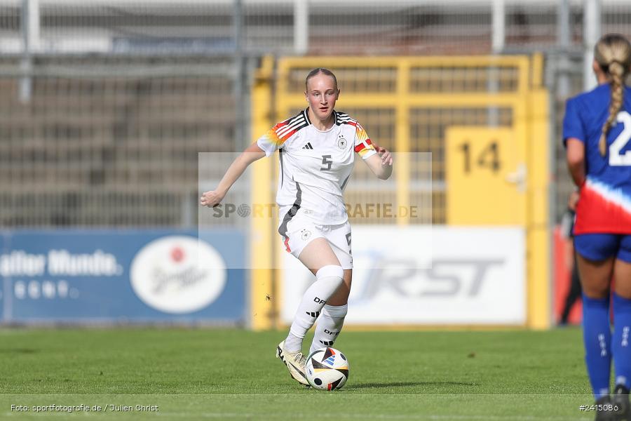 Stadion am Schönbusch, Aschaffenburg, 08.06.2024, sport, action, DFB, Fussball, Juniorinnen, Womens U16, Länderspiel, GER, USA, Deutschland - Bild-ID: 2415086 Stadion am Schönbusch, Aschaffenburg, 08.06.2024, sport, action, DFB, Fussball, Juniorinnen, Womens U16, Länderspiel, GER, USA, Deutschland - Bild-ID: 2415086