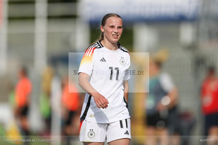 Stadion am Schönbusch, Aschaffenburg, 08.06.2024, sport, action, DFB, Fussball, Juniorinnen, Womens U16, Länderspiel, GER, USA, Deutschland - Bild-ID: 2415092 Stadion am Schönbusch, Aschaffenburg, 08.06.2024, sport, action, DFB, Fussball, Juniorinnen, Womens U16, Länderspiel, GER, USA, Deutschland - Bild-ID: 2415092