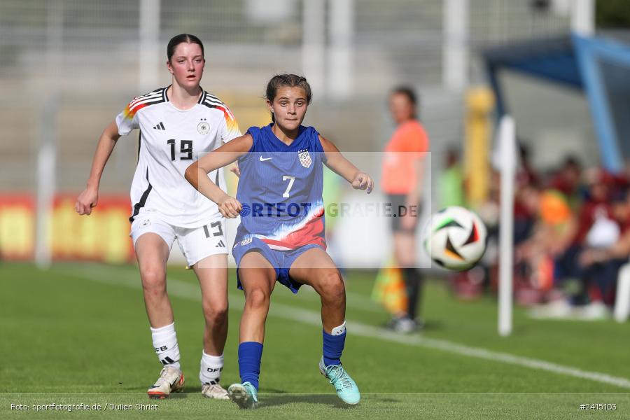 Stadion am Schönbusch, Aschaffenburg, 08.06.2024, sport, action, DFB, Fussball, Juniorinnen, Womens U16, Länderspiel, GER, USA, Deutschland - Bild-ID: 2415103 Stadion am Schönbusch, Aschaffenburg, 08.06.2024, sport, action, DFB, Fussball, Juniorinnen, Womens U16, Länderspiel, GER, USA, Deutschland - Bild-ID: 2415103
