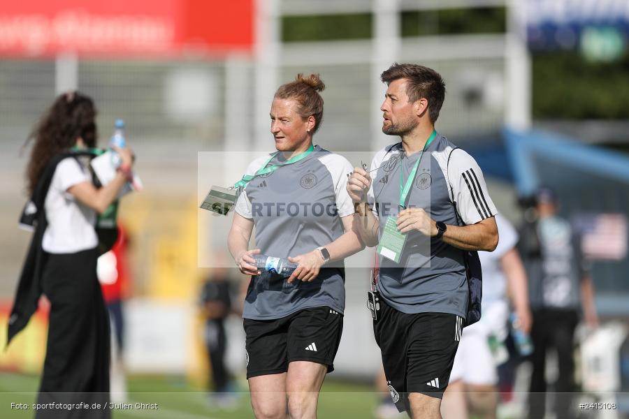Stadion am Schönbusch, Aschaffenburg, 08.06.2024, sport, action, DFB, Fussball, Juniorinnen, Womens U16, Länderspiel, GER, USA, Deutschland - Bild-ID: 2415108 Stadion am Schönbusch, Aschaffenburg, 08.06.2024, sport, action, DFB, Fussball, Juniorinnen, Womens U16, Länderspiel, GER, USA, Deutschland - Bild-ID: 2415108