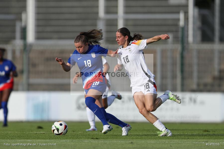 Stadion am Schönbusch, Aschaffenburg, 08.06.2024, sport, action, DFB, Fussball, Juniorinnen, Womens U16, Länderspiel, GER, USA, Deutschland - Bild-ID: 2415233