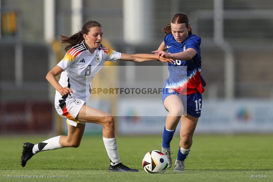Stadion am Schönbusch, Aschaffenburg, 08.06.2024, sport, action, DFB, Fussball, Juniorinnen, Womens U16, Länderspiel, GER, USA, Deutschland - Bild-ID: 2415242 Stadion am Schönbusch, Aschaffenburg, 08.06.2024, sport, action, DFB, Fussball, Juniorinnen, Womens U16, Länderspiel, GER, USA, Deutschland - Bild-ID: 2415242