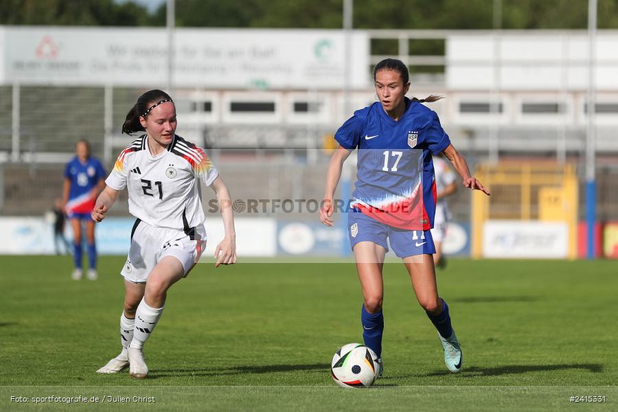 Stadion am Schönbusch, Aschaffenburg, 09.06.2024, sport, action, DFB, Fussball, Juniorinnen, Womens U16, Länderspiel, GER, USA, Deutschland - Bild-ID: 2415331