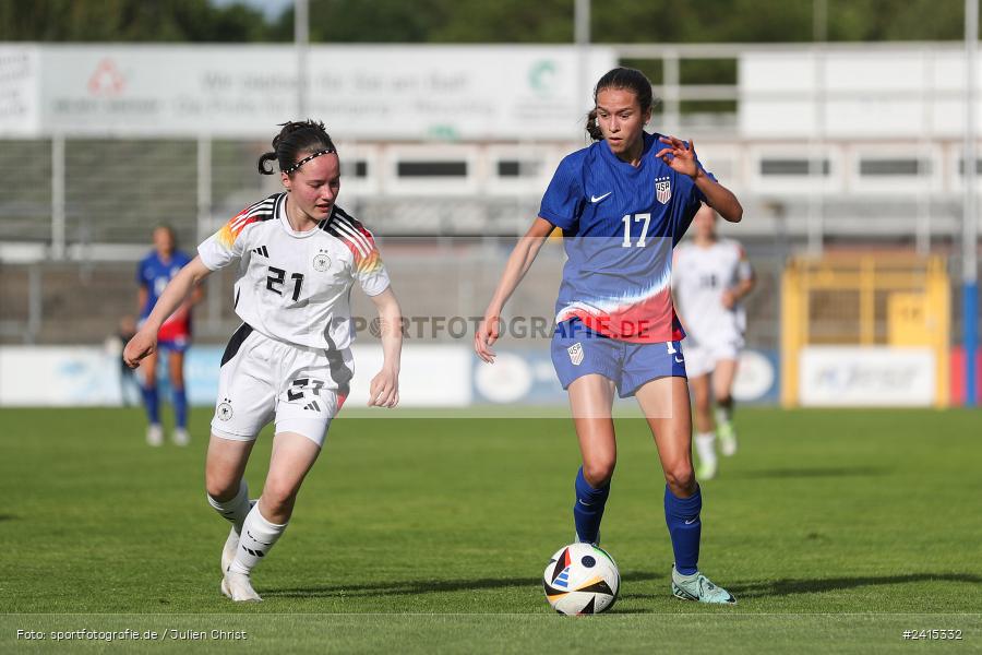Stadion am Schönbusch, Aschaffenburg, 09.06.2024, sport, action, DFB, Fussball, Juniorinnen, Womens U16, Länderspiel, GER, USA, Deutschland - Bild-ID: 2415332