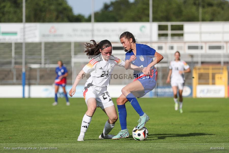 Stadion am Schönbusch, Aschaffenburg, 09.06.2024, sport, action, DFB, Fussball, Juniorinnen, Womens U16, Länderspiel, GER, USA, Deutschland - Bild-ID: 2415333