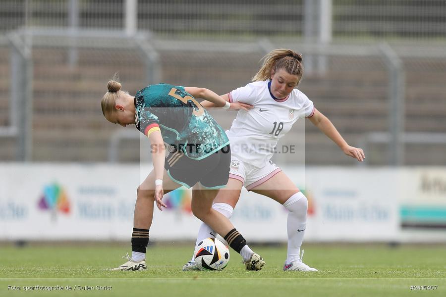 Stadion am Schönbusch, Aschaffenburg, 11.06.2024, sport, action, DFB, Fussball, Juniorinnen, Womens U16, Länderspiel, GER, USA, Deutschland - Bild-ID: 2415407 Stadion am Schönbusch, Aschaffenburg, 11.06.2024, sport, action, DFB, Fussball, Juniorinnen, Womens U16, Länderspiel, GER, USA, Deutschland - Bild-ID: 2415407