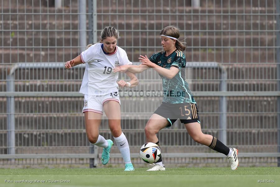 Stadion am Schönbusch, Aschaffenburg, 11.06.2024, sport, action, DFB, Fussball, Juniorinnen, Womens U16, Länderspiel, GER, USA, Deutschland - Bild-ID: 2415416 Stadion am Schönbusch, Aschaffenburg, 11.06.2024, sport, action, DFB, Fussball, Juniorinnen, Womens U16, Länderspiel, GER, USA, Deutschland - Bild-ID: 2415416