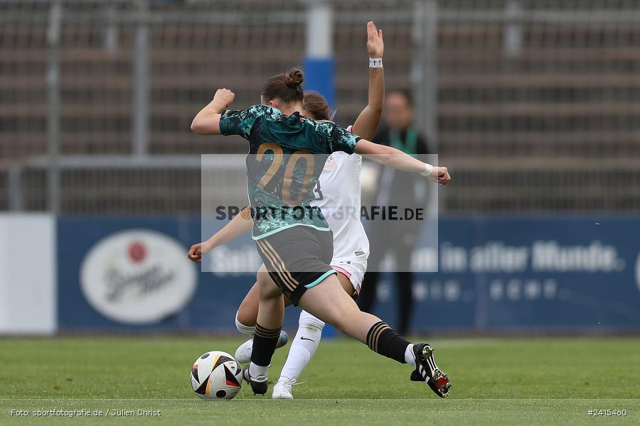 Stadion am Schönbusch, Aschaffenburg, 11.06.2024, sport, action, DFB, Fussball, Juniorinnen, Womens U16, Länderspiel, GER, USA, Deutschland - Bild-ID: 2415460 Stadion am Schönbusch, Aschaffenburg, 11.06.2024, sport, action, DFB, Fussball, Juniorinnen, Womens U16, Länderspiel, GER, USA, Deutschland - Bild-ID: 2415460