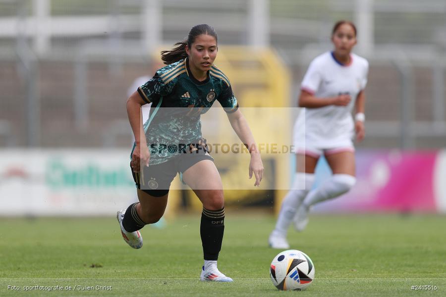 Stadion am Schönbusch, Aschaffenburg, 11.06.2024, sport, action, DFB, Fussball, Juniorinnen, Womens U16, Länderspiel, GER, USA, Deutschland - Bild-ID: 2415516 Stadion am Schönbusch, Aschaffenburg, 11.06.2024, sport, action, DFB, Fussball, Juniorinnen, Womens U16, Länderspiel, GER, USA, Deutschland - Bild-ID: 2415516