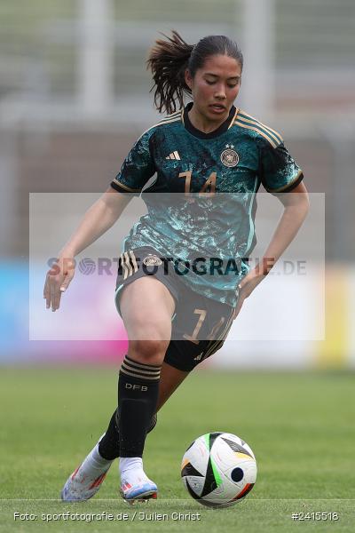 Stadion am Schönbusch, Aschaffenburg, 11.06.2024, sport, action, DFB, Fussball, Juniorinnen, Womens U16, Länderspiel, GER, USA, Deutschland - Bild-ID: 2415518 Stadion am Schönbusch, Aschaffenburg, 11.06.2024, sport, action, DFB, Fussball, Juniorinnen, Womens U16, Länderspiel, GER, USA, Deutschland - Bild-ID: 2415518