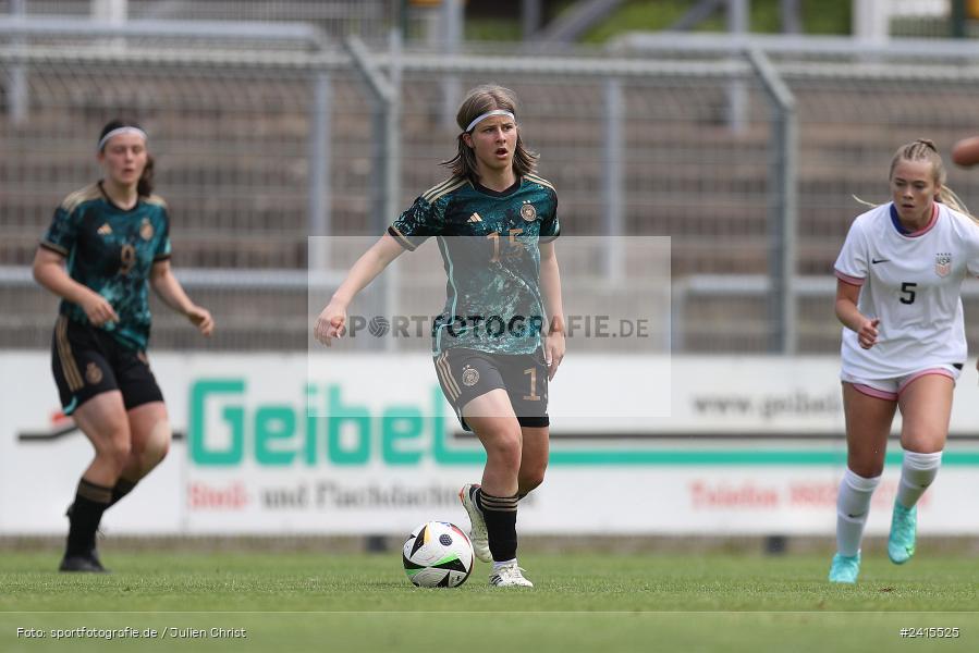 Stadion am Schönbusch, Aschaffenburg, 11.06.2024, sport, action, DFB, Fussball, Juniorinnen, Womens U16, Länderspiel, GER, USA, Deutschland - Bild-ID: 2415525 Stadion am Schönbusch, Aschaffenburg, 11.06.2024, sport, action, DFB, Fussball, Juniorinnen, Womens U16, Länderspiel, GER, USA, Deutschland - Bild-ID: 2415525