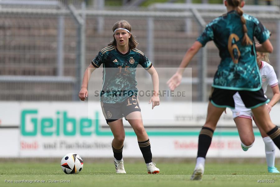 Stadion am Schönbusch, Aschaffenburg, 11.06.2024, sport, action, DFB, Fussball, Juniorinnen, Womens U16, Länderspiel, GER, USA, Deutschland - Bild-ID: 2415526 Stadion am Schönbusch, Aschaffenburg, 11.06.2024, sport, action, DFB, Fussball, Juniorinnen, Womens U16, Länderspiel, GER, USA, Deutschland - Bild-ID: 2415526