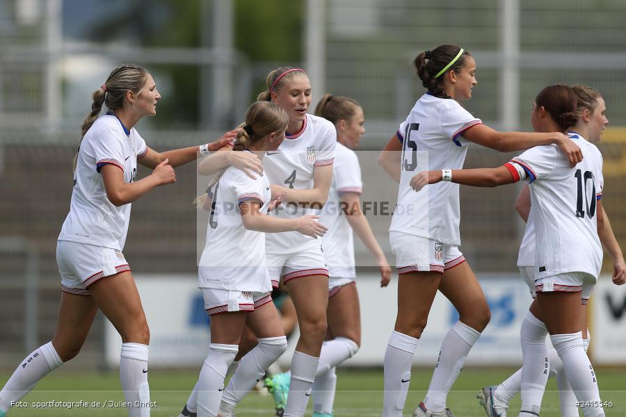 Stadion am Schönbusch, Aschaffenburg, 11.06.2024, sport, action, DFB, Fussball, Juniorinnen, Womens U16, Länderspiel, GER, USA, Deutschland - Bild-ID: 2415546 Stadion am Schönbusch, Aschaffenburg, 11.06.2024, sport, action, DFB, Fussball, Juniorinnen, Womens U16, Länderspiel, GER, USA, Deutschland - Bild-ID: 2415546