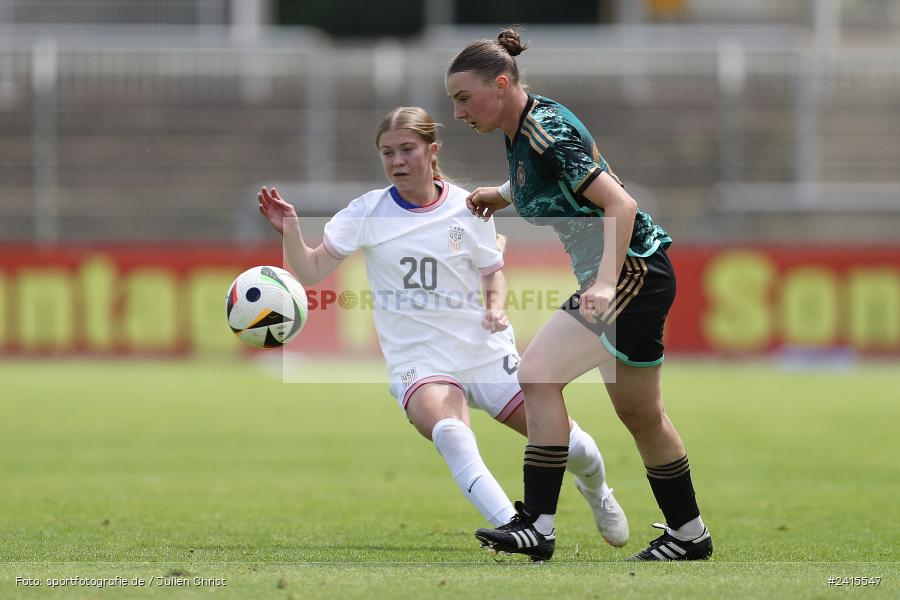Stadion am Schönbusch, Aschaffenburg, 11.06.2024, sport, action, DFB, Fussball, Juniorinnen, Womens U16, Länderspiel, GER, USA, Deutschland - Bild-ID: 2415547 Stadion am Schönbusch, Aschaffenburg, 11.06.2024, sport, action, DFB, Fussball, Juniorinnen, Womens U16, Länderspiel, GER, USA, Deutschland - Bild-ID: 2415547