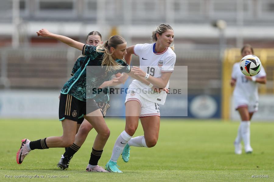 Stadion am Schönbusch, Aschaffenburg, 11.06.2024, sport, action, DFB, Fussball, Juniorinnen, Womens U16, Länderspiel, GER, USA, Deutschland - Bild-ID: 2415548 Stadion am Schönbusch, Aschaffenburg, 11.06.2024, sport, action, DFB, Fussball, Juniorinnen, Womens U16, Länderspiel, GER, USA, Deutschland - Bild-ID: 2415548