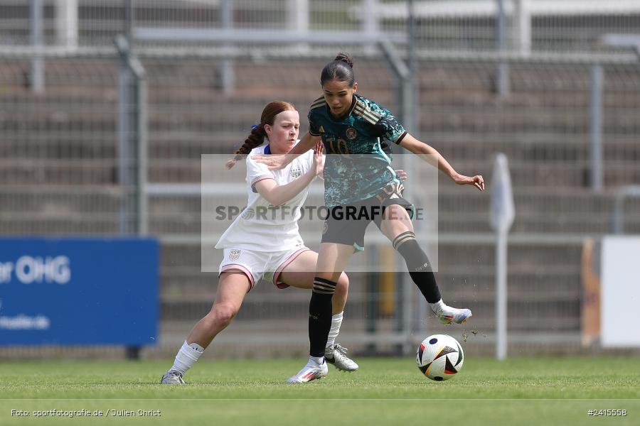 Stadion am Schönbusch, Aschaffenburg, 11.06.2024, sport, action, DFB, Fussball, Juniorinnen, Womens U16, Länderspiel, GER, USA, Deutschland - Bild-ID: 2415558 Stadion am Schönbusch, Aschaffenburg, 11.06.2024, sport, action, DFB, Fussball, Juniorinnen, Womens U16, Länderspiel, GER, USA, Deutschland - Bild-ID: 2415558