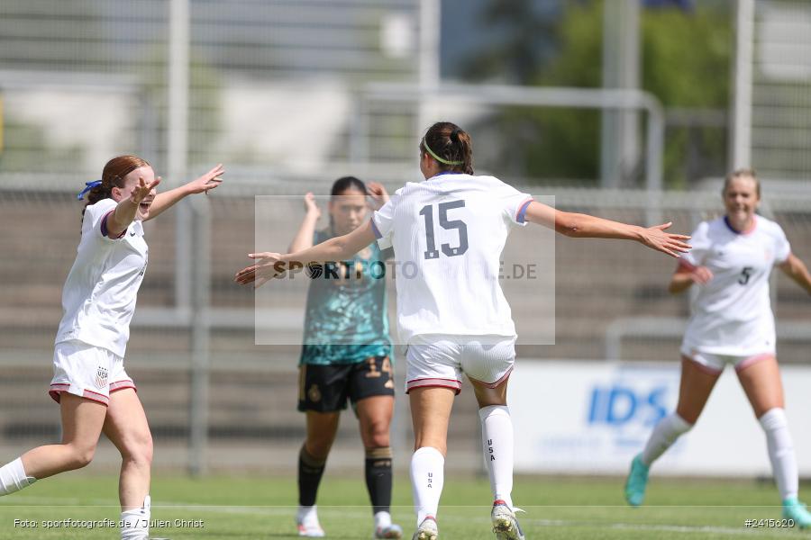 sport, action, Womens U16, USA, Stadion am Schönbusch, Länderspiel, Juniorinnen, GER, Fussball, Deutschland, DFB, Aschaffenburg, 11.06.2024 - Bild-ID: 2415620