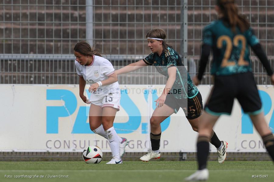 sport, action, Womens U16, USA, Stadion am Schönbusch, Länderspiel, Juniorinnen, GER, Fussball, Deutschland, DFB, Aschaffenburg, 11.06.2024 - Bild-ID: 2415697