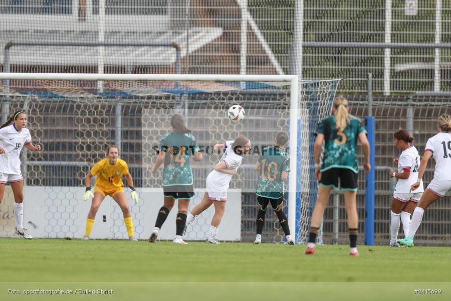 sport, action, Womens U16, USA, Stadion am Schönbusch, Länderspiel, Juniorinnen, GER, Fussball, Deutschland, DFB, Aschaffenburg, 11.06.2024 - Bild-ID: 2415699