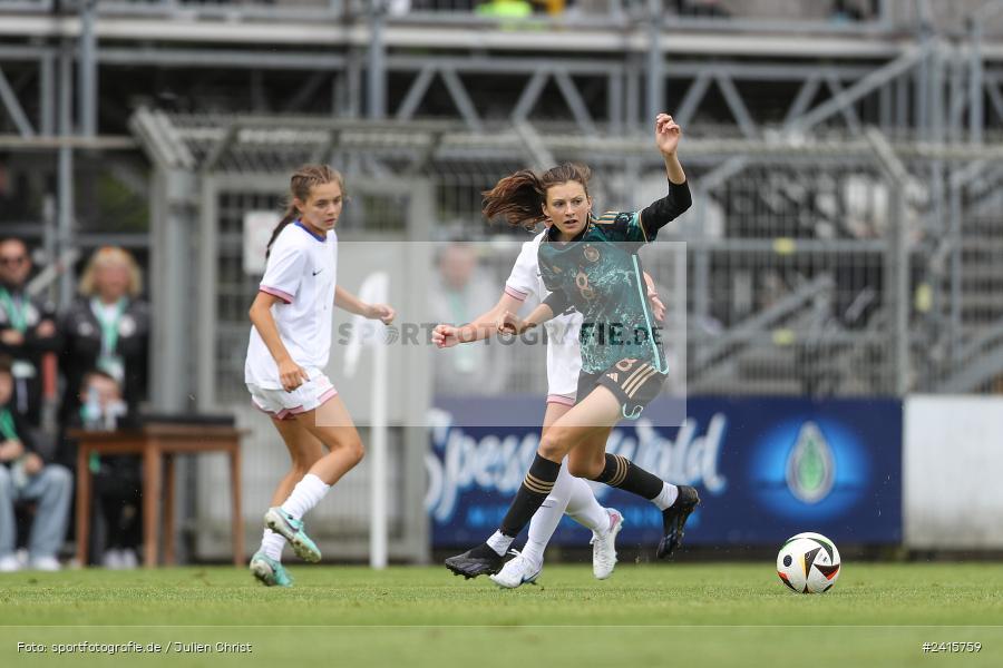 sport, action, Womens U16, USA, Stadion am Schönbusch, Länderspiel, Juniorinnen, GER, Fussball, Deutschland, DFB, Aschaffenburg, 11.06.2024 - Bild-ID: 2415759