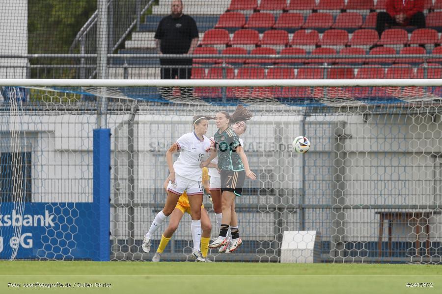 sport, action, Womens U16, USA, Stadion am Schönbusch, Länderspiel, Juniorinnen, GER, Fussball, Deutschland, DFB, Aschaffenburg, 11.06.2024 - Bild-ID: 2415872