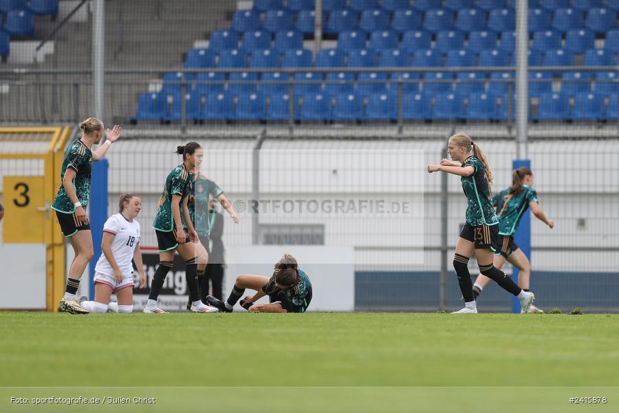 sport, action, Womens U16, USA, Stadion am Schönbusch, Länderspiel, Juniorinnen, GER, Fussball, Deutschland, DFB, Aschaffenburg, 11.06.2024 - Bild-ID: 2415878