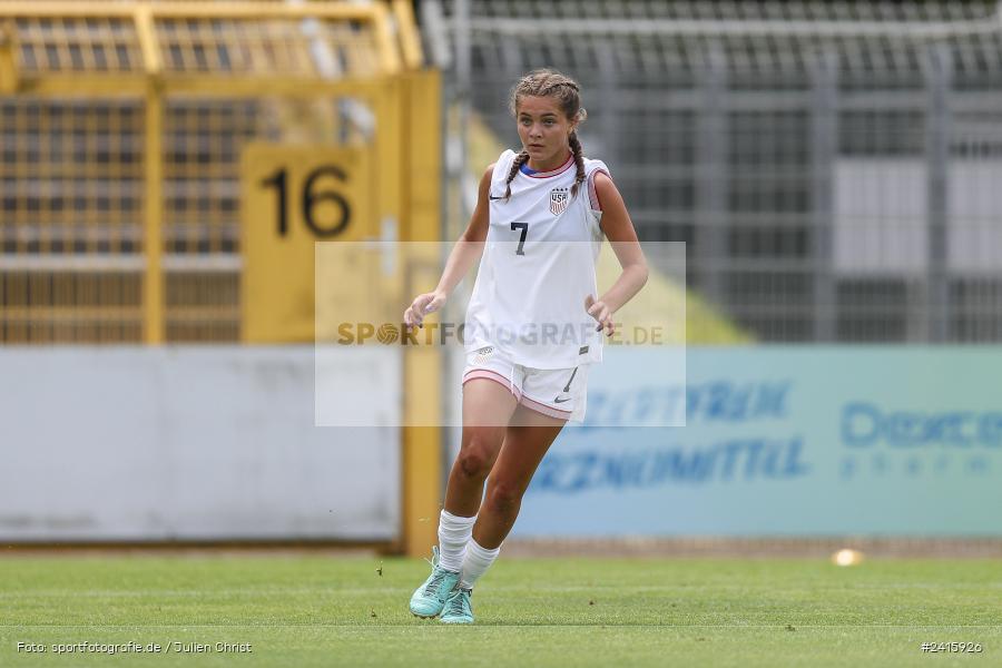 sport, action, Womens U16, USA, Stadion am Schönbusch, Länderspiel, Juniorinnen, GER, Fussball, Deutschland, DFB, Aschaffenburg, 11.06.2024 - Bild-ID: 2415926