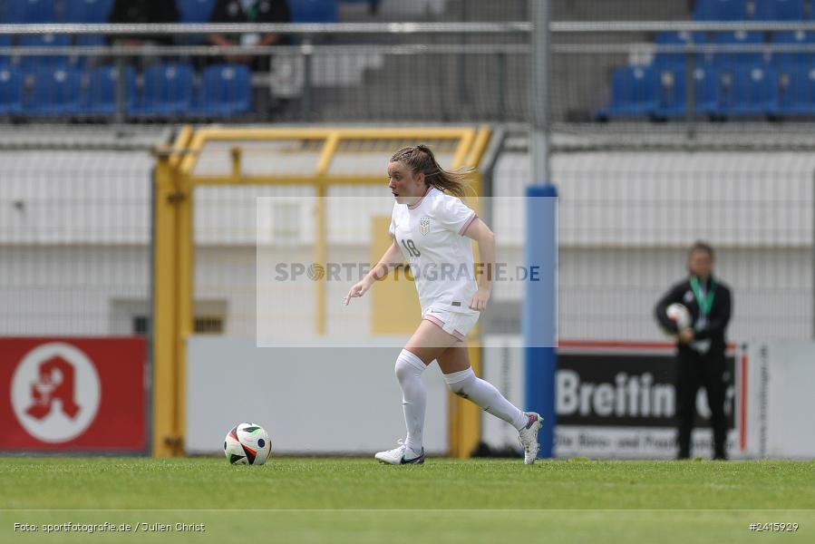 sport, action, Womens U16, USA, Stadion am Schönbusch, Länderspiel, Juniorinnen, GER, Fussball, Deutschland, DFB, Aschaffenburg, 11.06.2024 - Bild-ID: 2415929